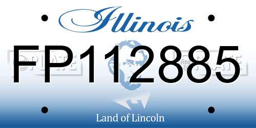 FP112885 Illinois License Plate