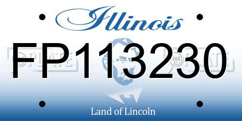 FP113230 Illinois License Plate