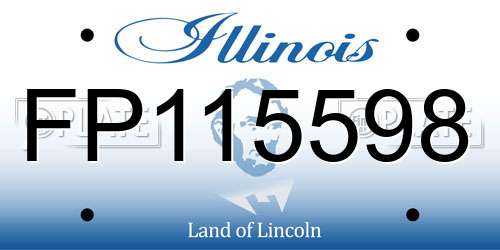 FP115598 Illinois License Plate