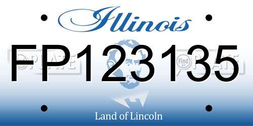 FP123135 Illinois License Plate