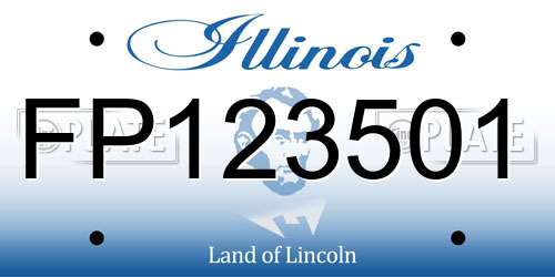 FP123501 Illinois License Plate