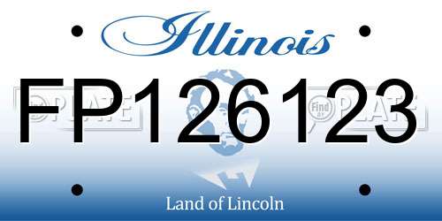 FP126123 Illinois License Plate