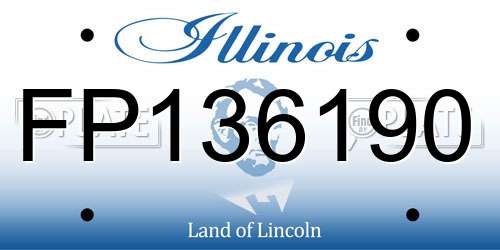 FP136190 Illinois License Plate
