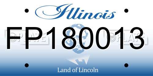 FP180013 Illinois License Plate