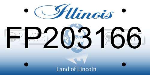 FP203166 Illinois License Plate