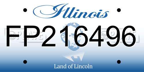 FP216496 Illinois License Plate