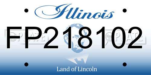 FP218102 Illinois License Plate