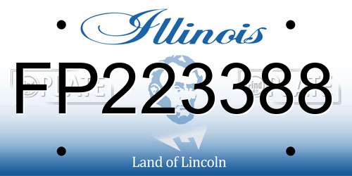 FP223388 Illinois License Plate