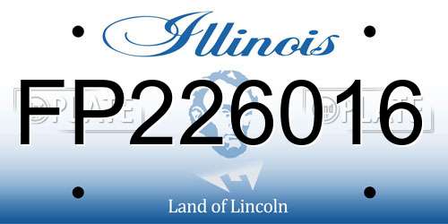 FP226016 Illinois License Plate