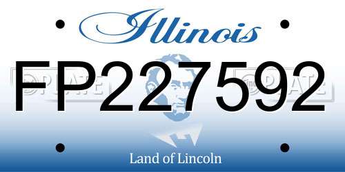 FP227592 Illinois License Plate