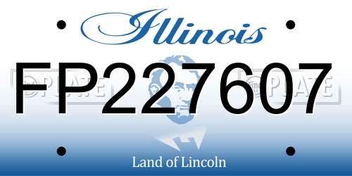 FP227607 Illinois License Plate