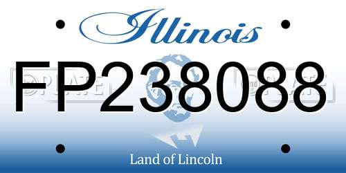 FP238088 Illinois License Plate