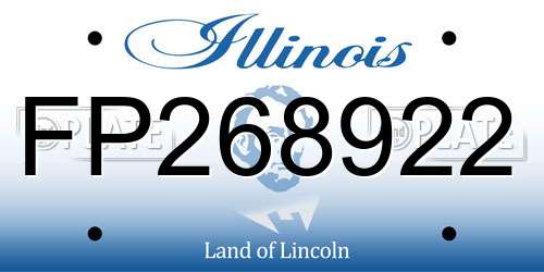 FP268922 Illinois License Plate