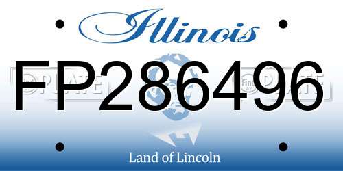FP286496 Illinois License Plate