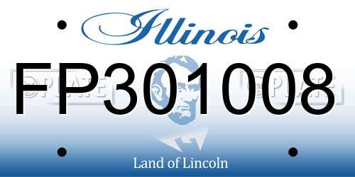 FP301008 Illinois License Plate