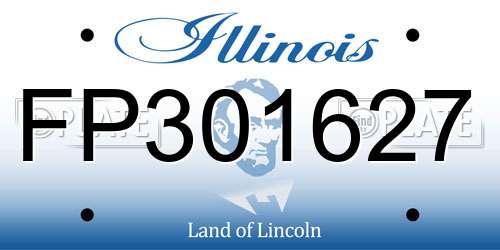 FP301627 Illinois License Plate