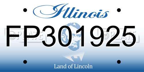 FP301925 Illinois License Plate