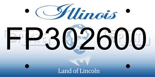FP302600 Illinois License Plate