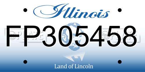 FP305458 Illinois License Plate
