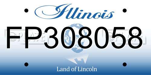FP308058 Illinois License Plate