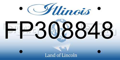 FP308848 Illinois License Plate