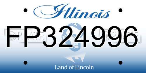 FP324996 Illinois License Plate