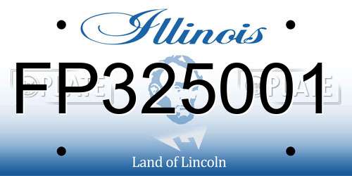 FP325001 Illinois License Plate