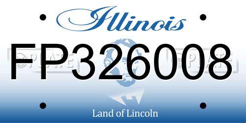 FP326008 Illinois License Plate