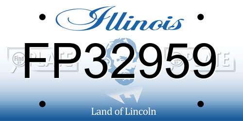 FP32959 Illinois License Plate