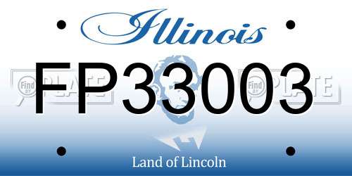 FP33003 Illinois License Plate