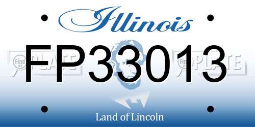 FP33013 Illinois License Plate