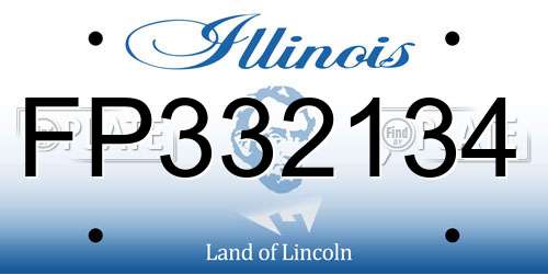 FP332134 Illinois License Plate