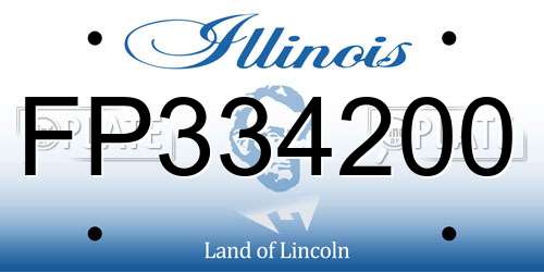 FP334200 Illinois License Plate
