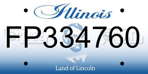FP334760 Illinois License Plate