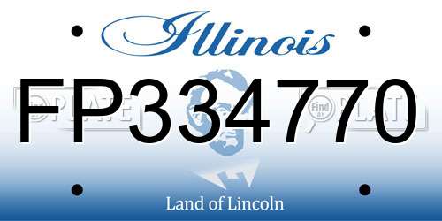 FP334770 Illinois License Plate