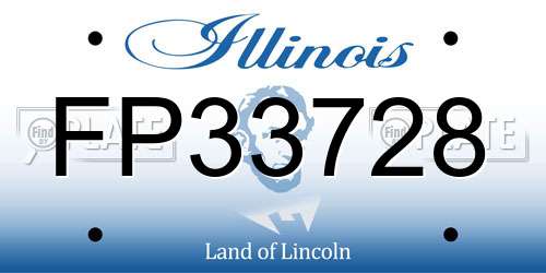 FP33728 Illinois License Plate