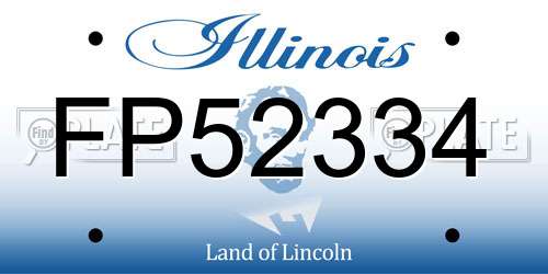 FP52334 Illinois License Plate