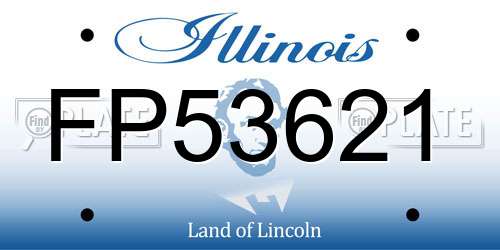 FP53621 Illinois License Plate