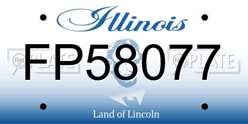 FP58077 Illinois License Plate