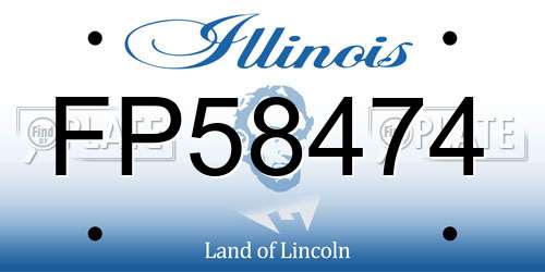 FP58474 Illinois License Plate