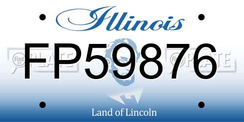 FP59876 Illinois License Plate