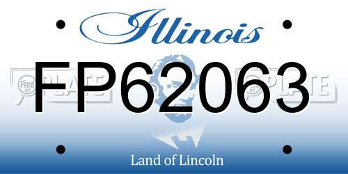FP62063 Illinois License Plate
