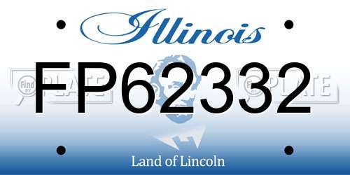 FP62332 Illinois License Plate