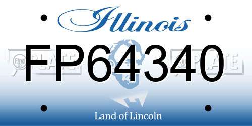 FP64340 Illinois License Plate