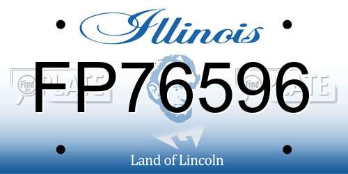 FP76596 Illinois License Plate