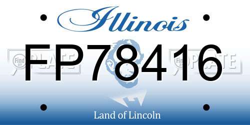 FP78416 Illinois License Plate