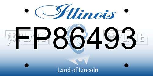 FP86493 Illinois License Plate