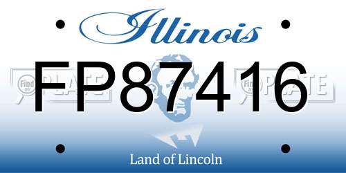 FP87416 Illinois License Plate