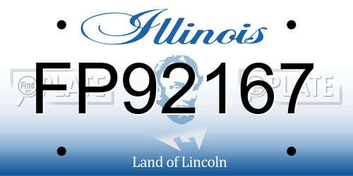 FP92167 Illinois License Plate