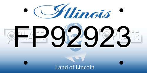 FP92923 Illinois License Plate